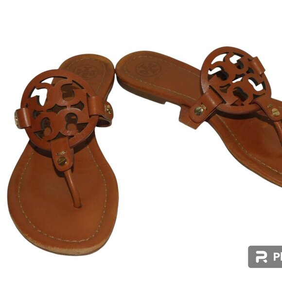 Tory Burch Shoes - Tory Burch Miller Thong Sandals Brown Leather Size 6